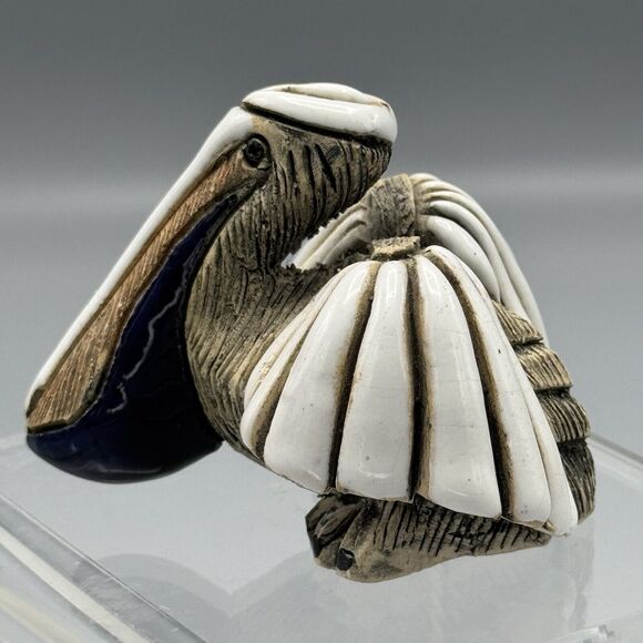 Vtg Artesania Rinconada Pelican Figurine Uruguay Signed Animal Pottery 3" Bird - Picture 4 of 9